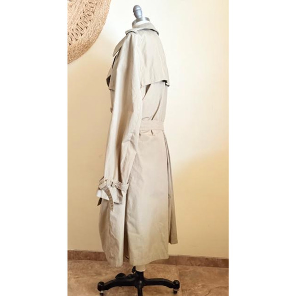 Vintage Egon Von Furstenberg Trench Coat M/L 40 Beige Belted Removable Liner - Picture 3 of 9